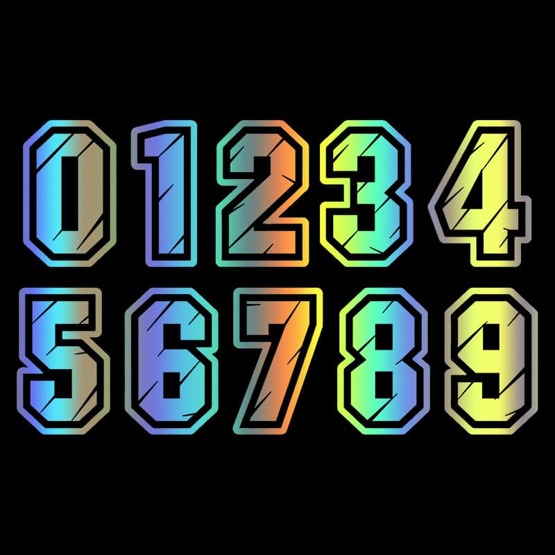 Hot-selling 20cm Tall Digital Car Sticker 0-9 Racing Number Decal Car Numbering Sticker Modified Body Sticker