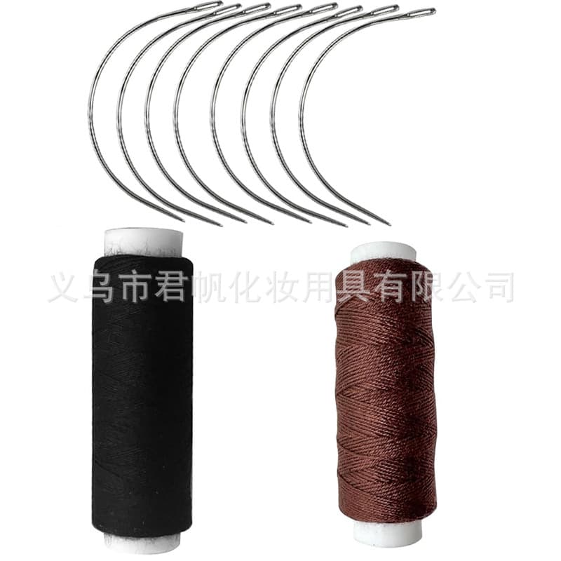 Hot-selling hair extension needle and thread set, multi-functional sewing tool, for sewing hair extensions, hair ties, and weaving wigs.