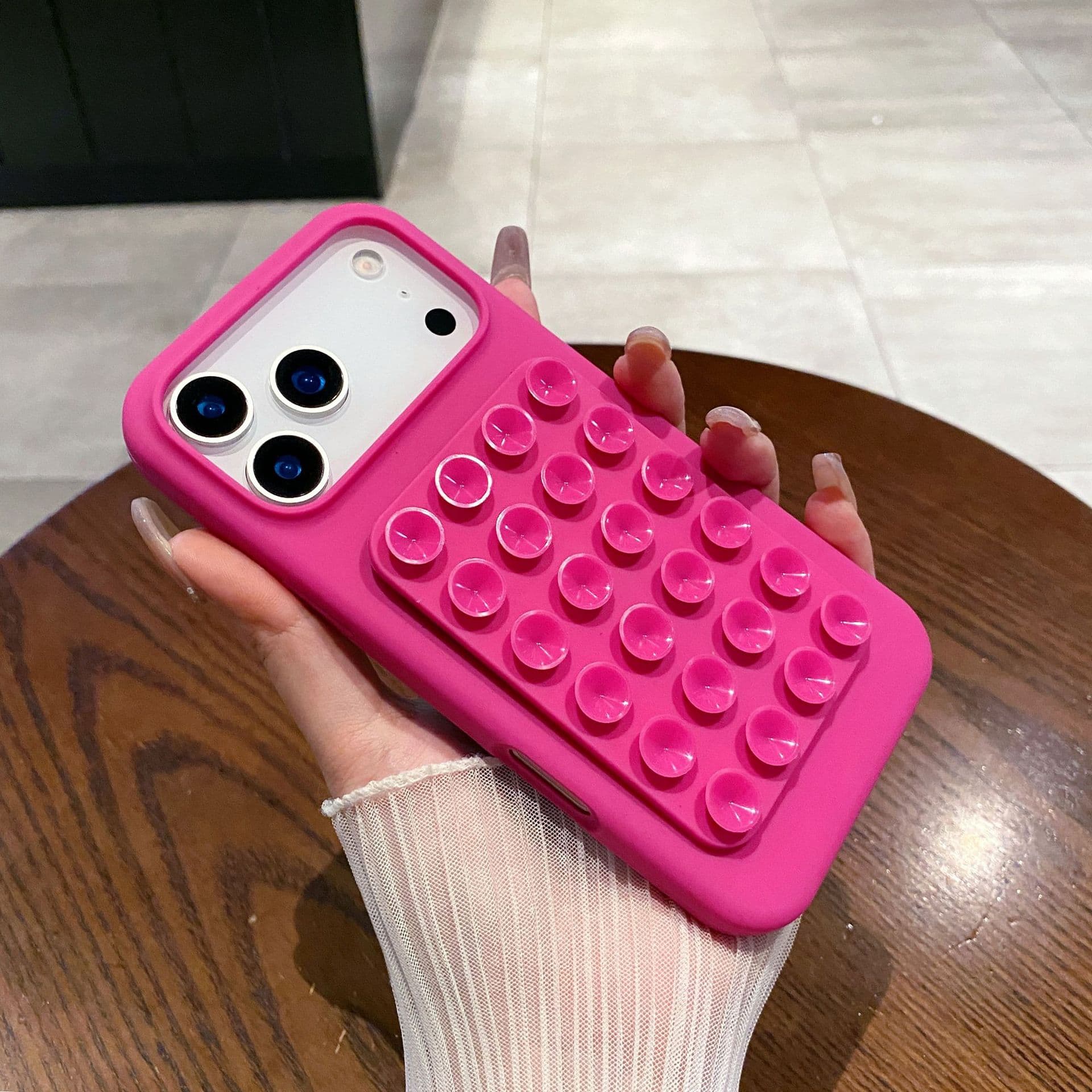 Suction Cup Foldable Stand Compatible with iPhone 16 Pro Max Case 16 Pro Protective Cover New Anti-Drop Silicone Case