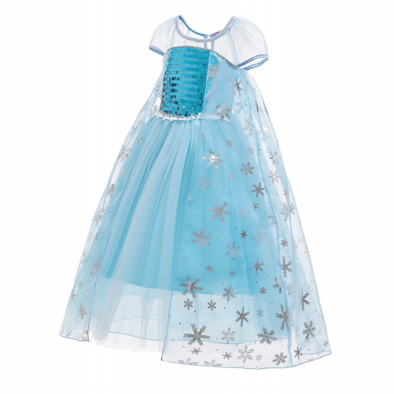2024 Frozen Elsa Tulle Sequin Princess Dress for Girls Summer Elsa Long Princess Dress Children E12