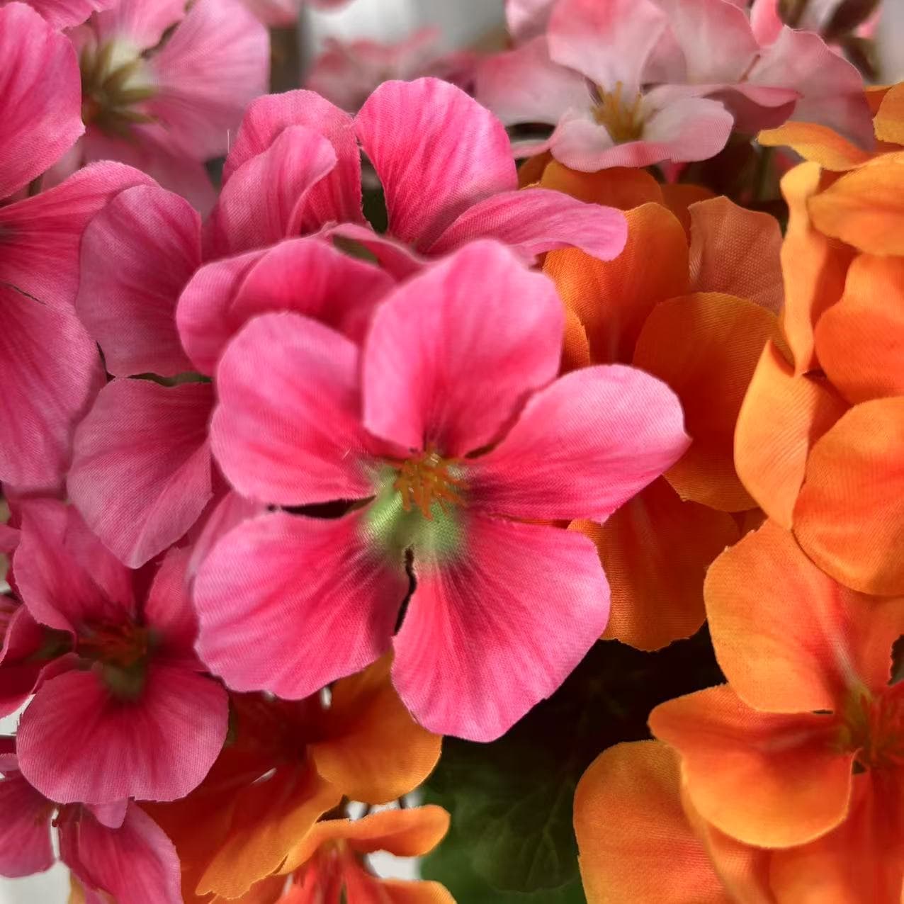 Cross-border Amazon Temu Best-selling Artificial Simulation Begonia Flowers Fake Flowers for Wedding Home Living Room Geranium Silk Flowers