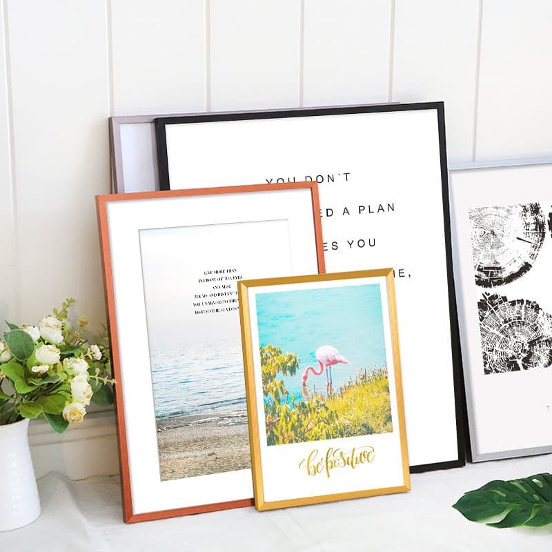 Simple and elegant thin-edge aluminum alloy photo frame, narrow edge picture frame, creative wall-mounted poster frame, photo display frame