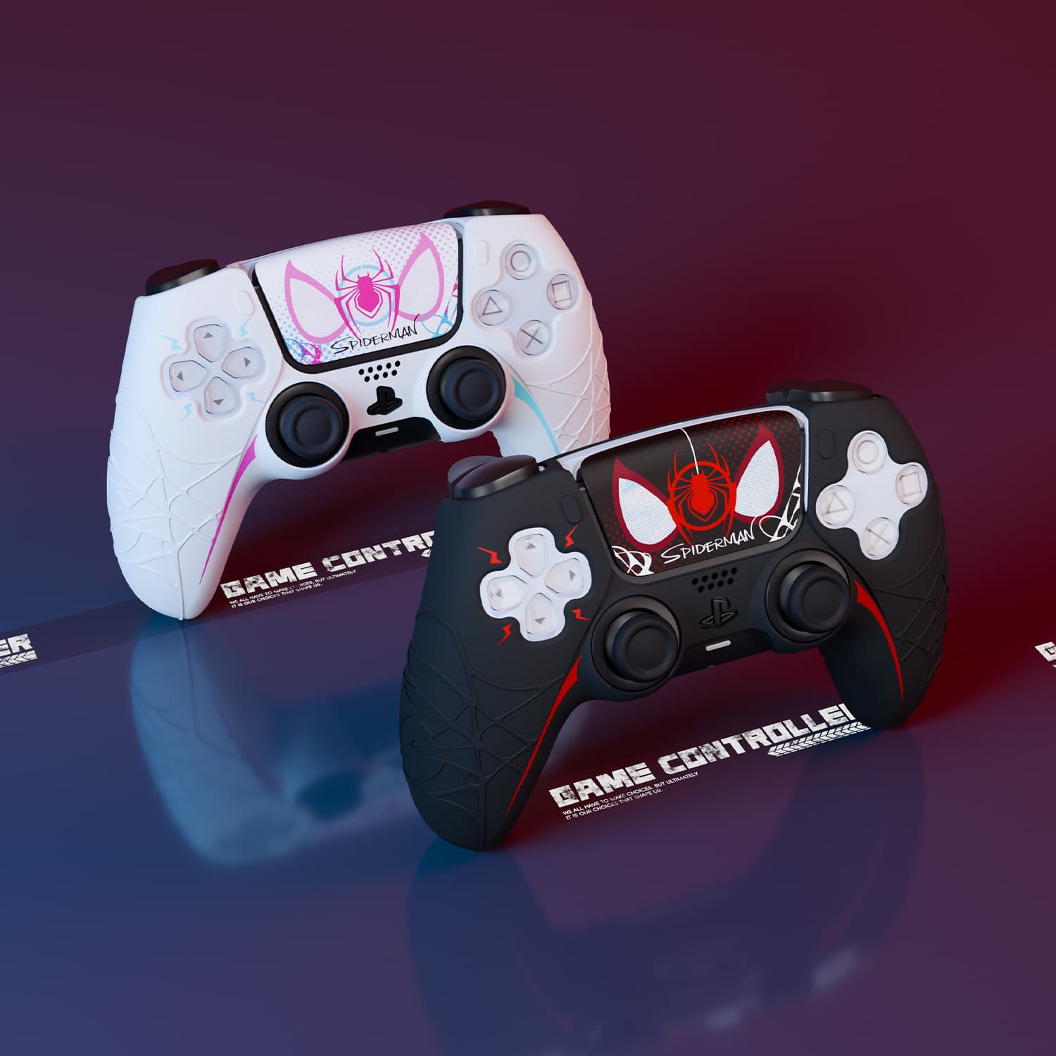 PS5 Controller Protective Case Spider-Man Silicone Shell for Domestic PS5 Game Controller Full Coverage Anti-Drop Soft Case with Free Joystick Caps