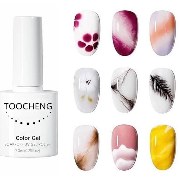 Blending Nail Gel Polish Dye Liquid, Gradient Japanese Blush, Transparent Marble Nail Polish, Japanese Gradient