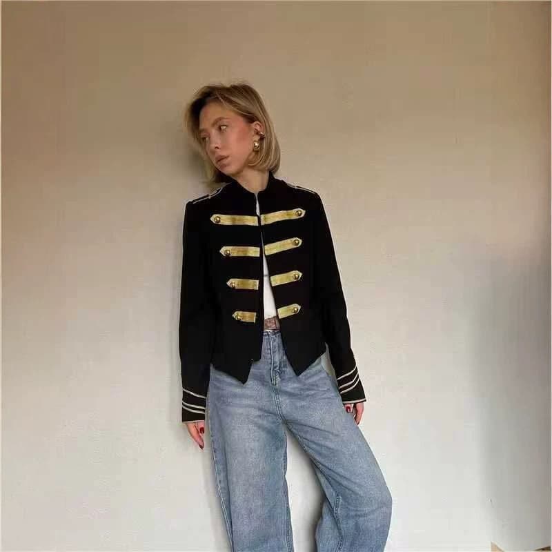 Best-selling Fashion Trendy Gold Button Jacket Coat for Amazon US/EU & AliExpress