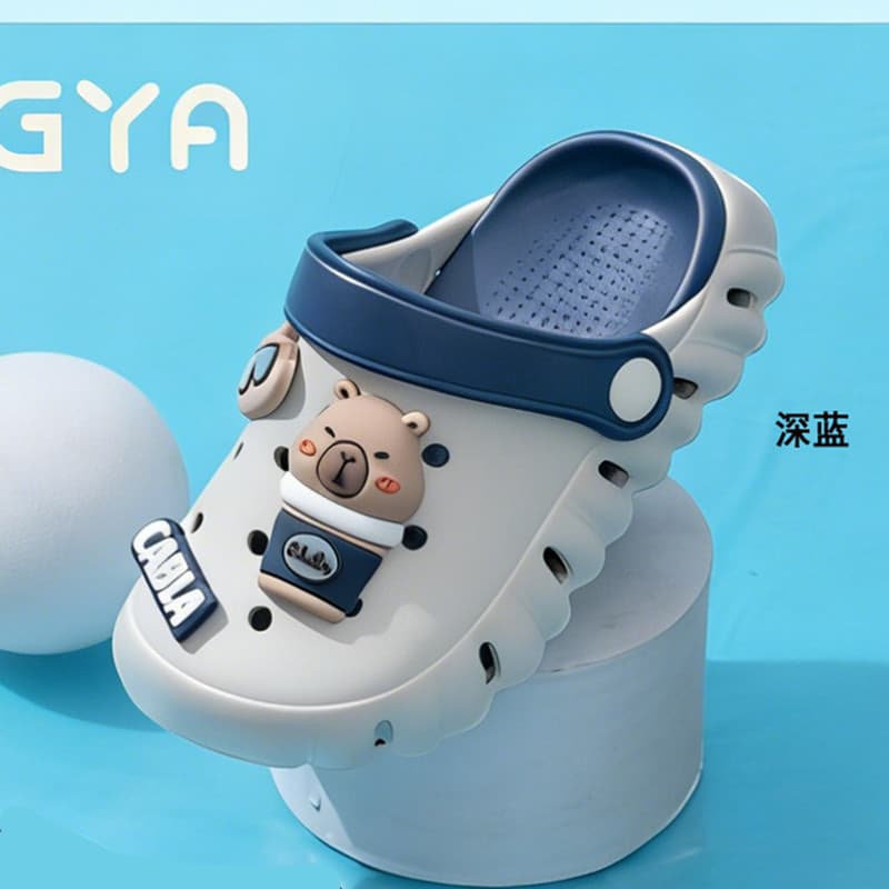 Mingya Children's Closed-Toe Croc Sandals, Summer Boys Anti-Slip Soft Sole Girls Two-Wear Beach Cartoon Sandals