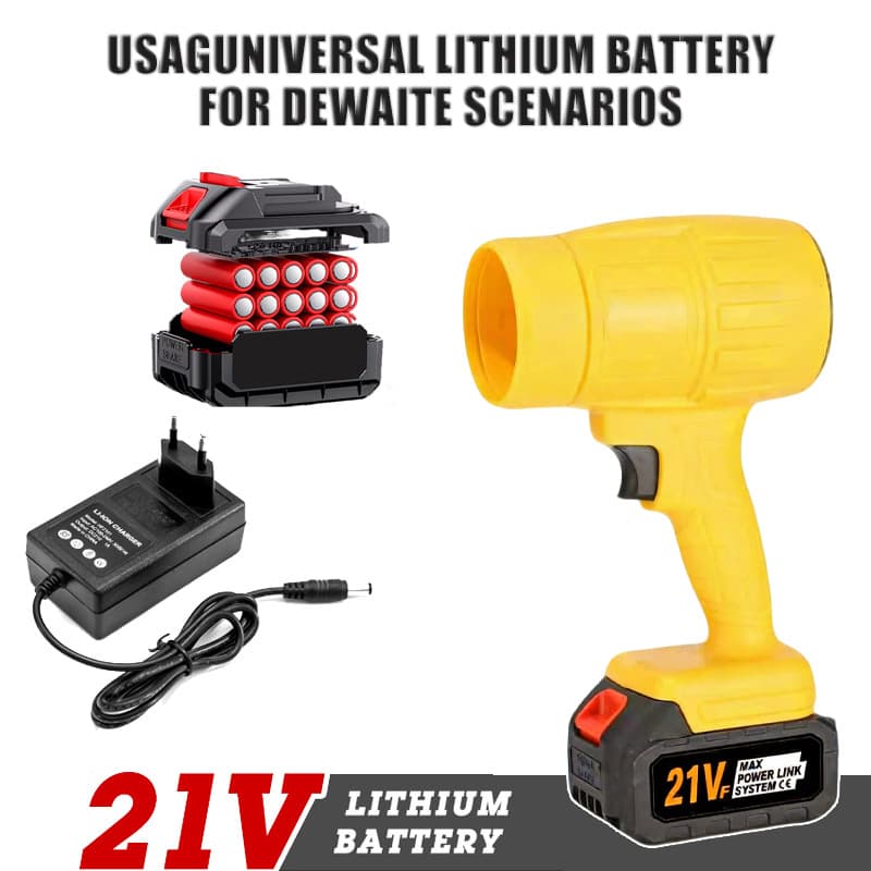 High-Power Turbo Leaf Blower, Rechargeable Lithium Battery, Portable Outdoor Dust Blower, Impact and Pressure Resistant