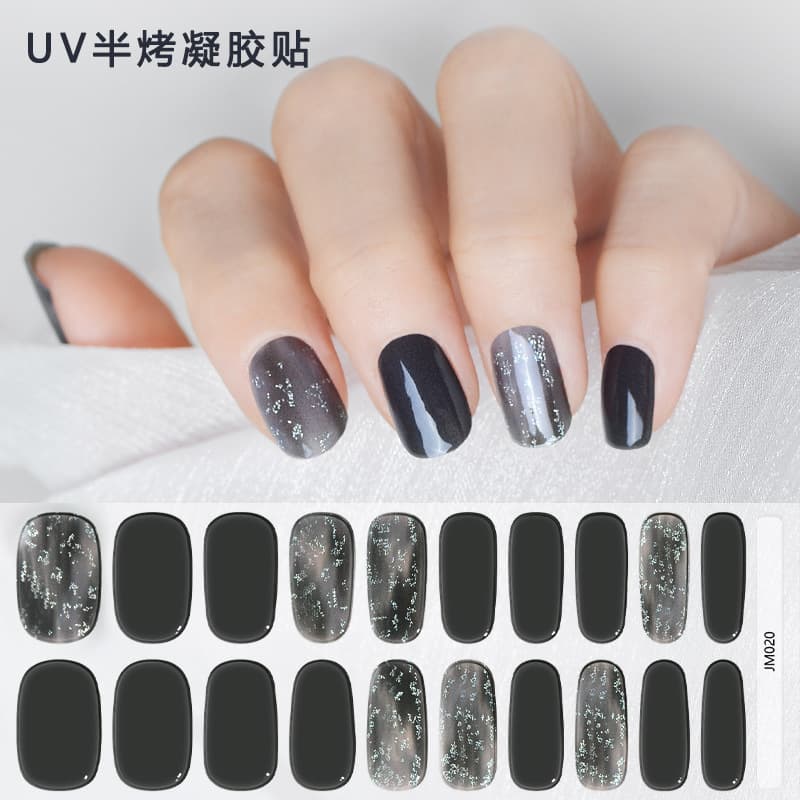 Xiantai factory UV gel half-baked curing nail stickers fully adhered self-adhesive phototherapy baking lamp manicure patches manicure stickers