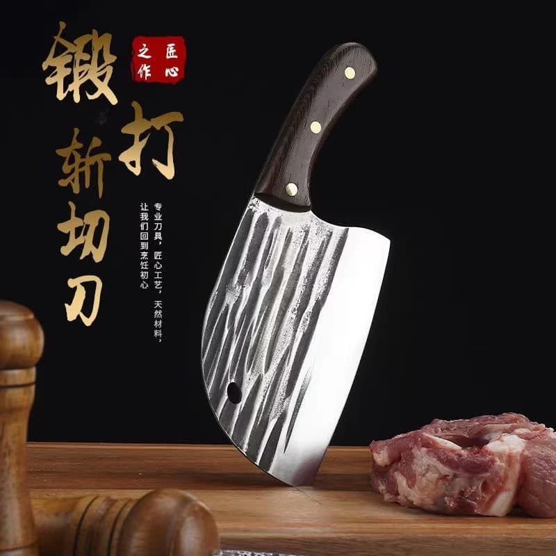 Viral fish head cleaver, hand-forged chopping knife, maintenance-free durable kitchen knife, ultra-sharp home meat slicing blade