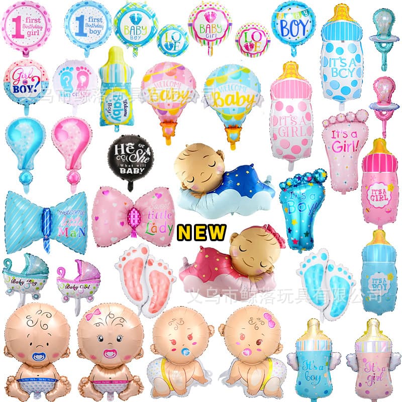 Party Balloons for Boys and Girls, Baby Shower, First Birthday, Baby Decoration, Aluminum Foil Balloons