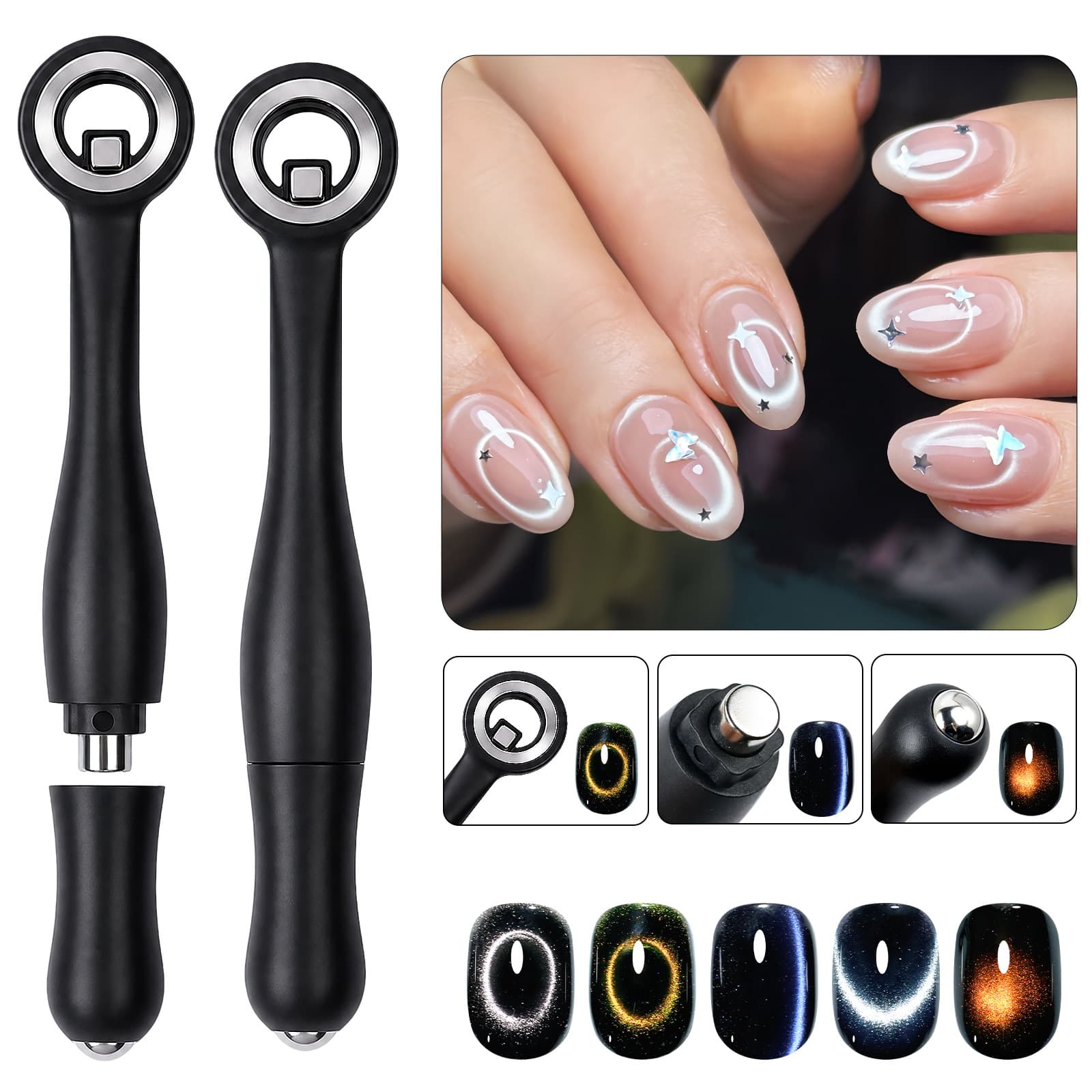 Cross-border manicure gourd magnet strong magnetic manicure tool three-in-one cat eye powerful bold enlarged magnet