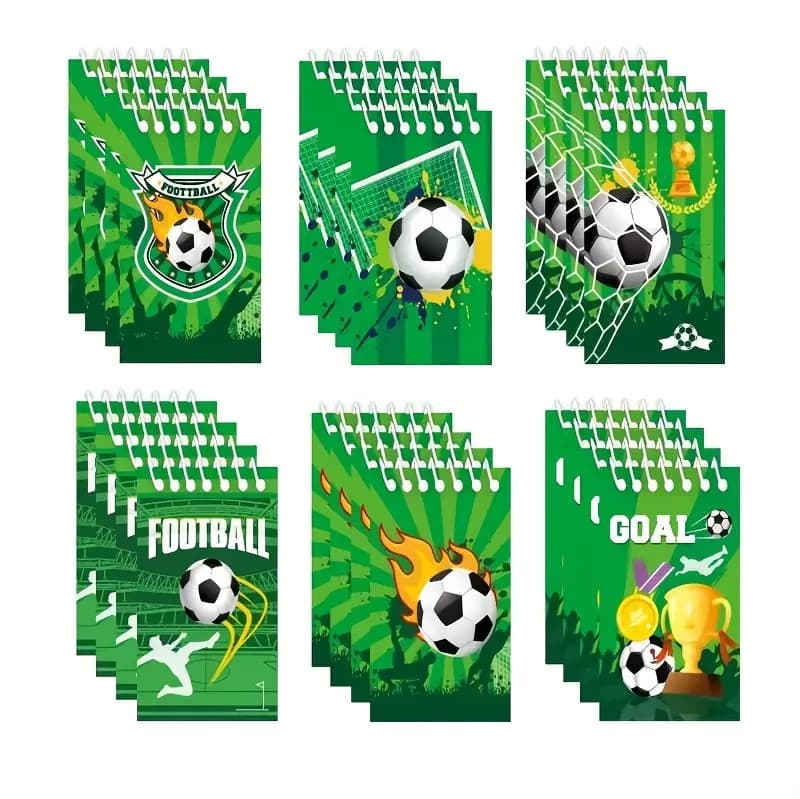Manufacturer Customization Ready-made 6 Styles Mini Spiral Soccer Notebooks, Sports Football Series Spiral Bound Books