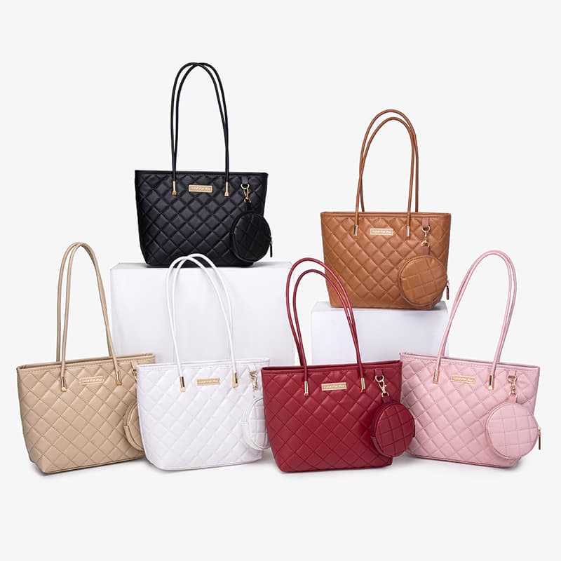 Large Capacity Women's Quilted Handbag 2025 Hand Bag Commuter Textured Shoulder Bag 2-Piece Set Hot-Selling Women's Bag