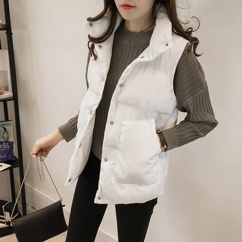 902# Jacket Winter Women's Korean Style Short Cotton Clothes New Style Student Loose Vest Vest Cotton Clothes Trendy