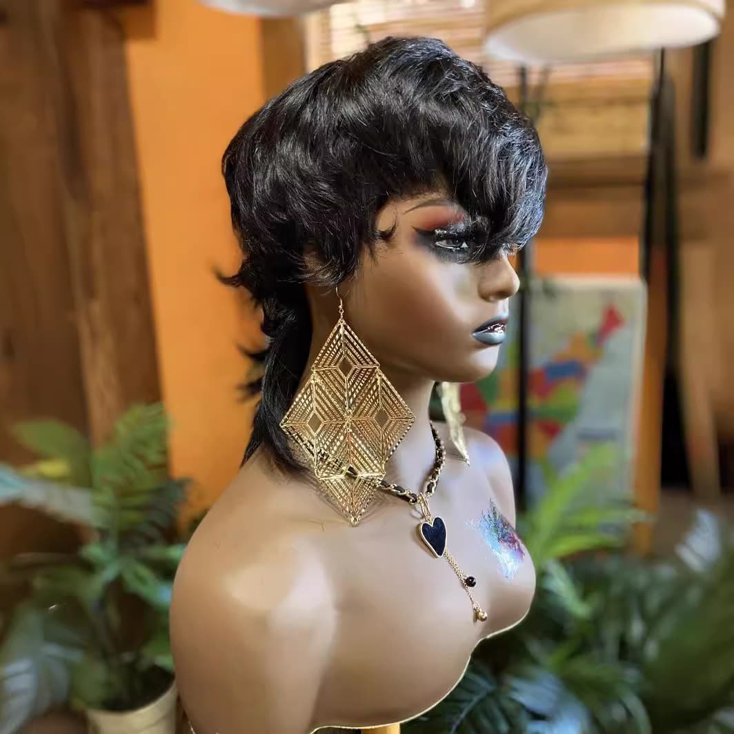 Factory Direct New Wig Brazilian Women's Mid-Length Curly Hair Fashion Style High-Temperature Fiber Wig Yiwu Warehouse
