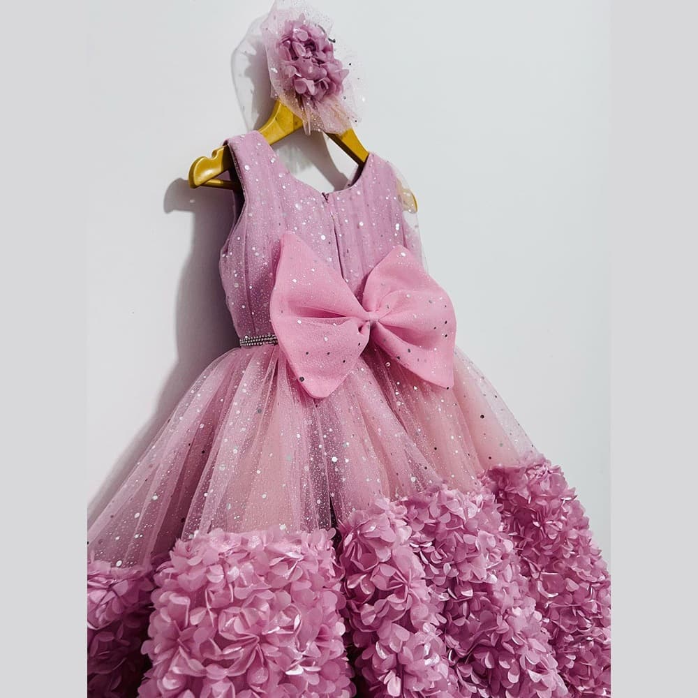Princess Dress Girls Sequined Princess Dress Children's Rose Fairy Dress New Fashionable Lotus Root Color