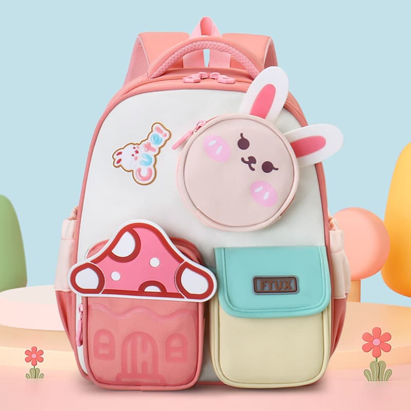 Cute Rabbit Kids Backpack Fresh Sweet Lightweight Student Backpack Fashion Simple Kindergarten Backpack Wholesale