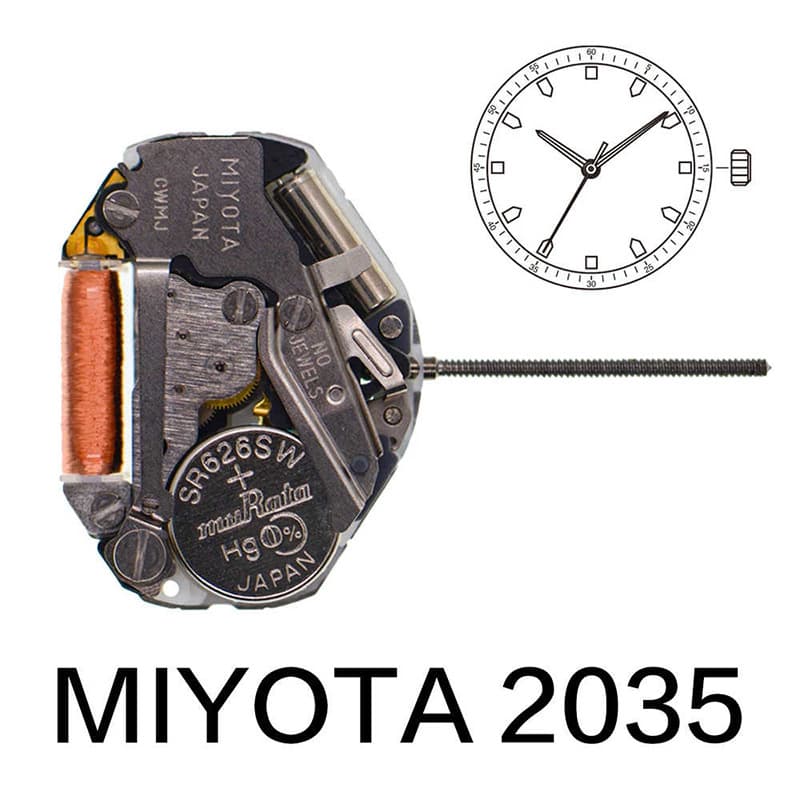 2035 movement quartz watch accessories three-pin electronic quartz Miyoda new original 2035 movement watch core