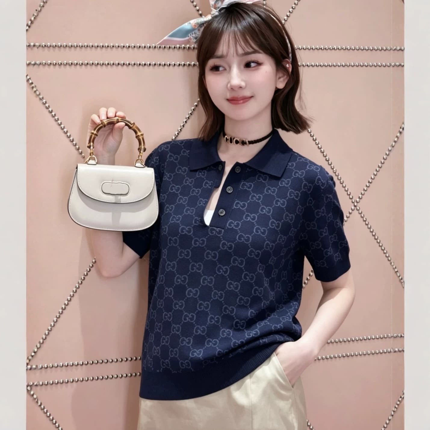 Dujia version 2026 summer new original standard gujia old flower full printed letter buttons short-sleeved Polo shirt T-shirt