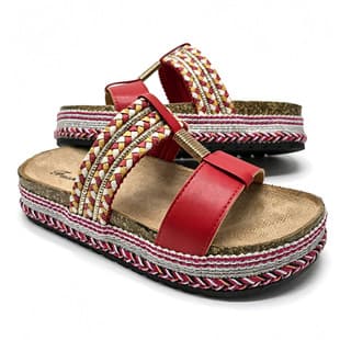 New Cross-Border Fashion Thick-Soled Birkenstock Slippers Ethnic Style Thick-Soled Slippers Rope Large Size Beach Sandals Slippers