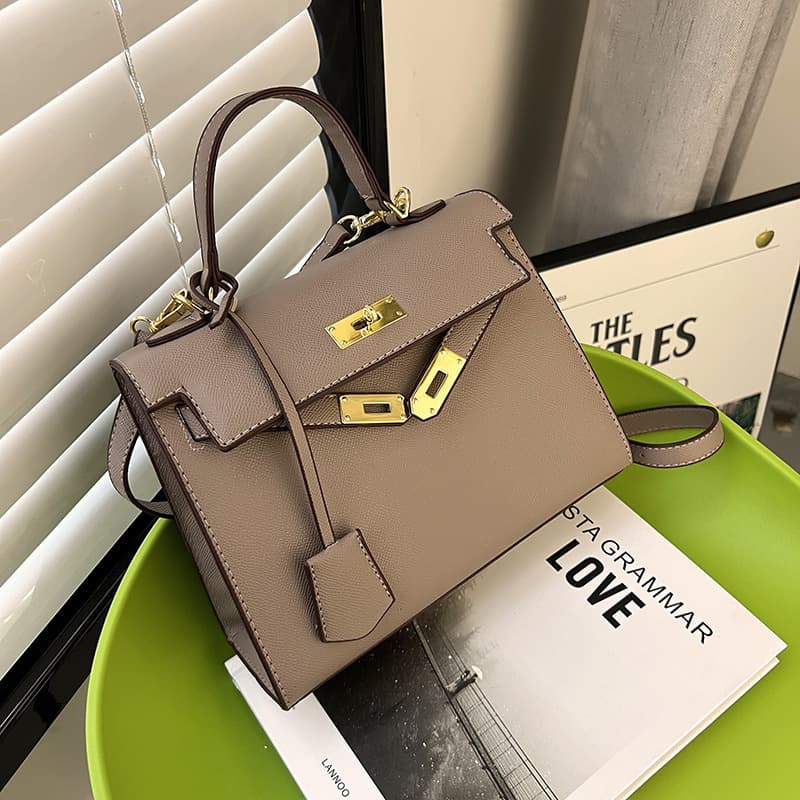 Cross-border Women's Bag 2025 Large Capacity Pebble Grain Kelly Birkin Bag Fashion Versatile Crossbody Shoulder Handbag Wholesale