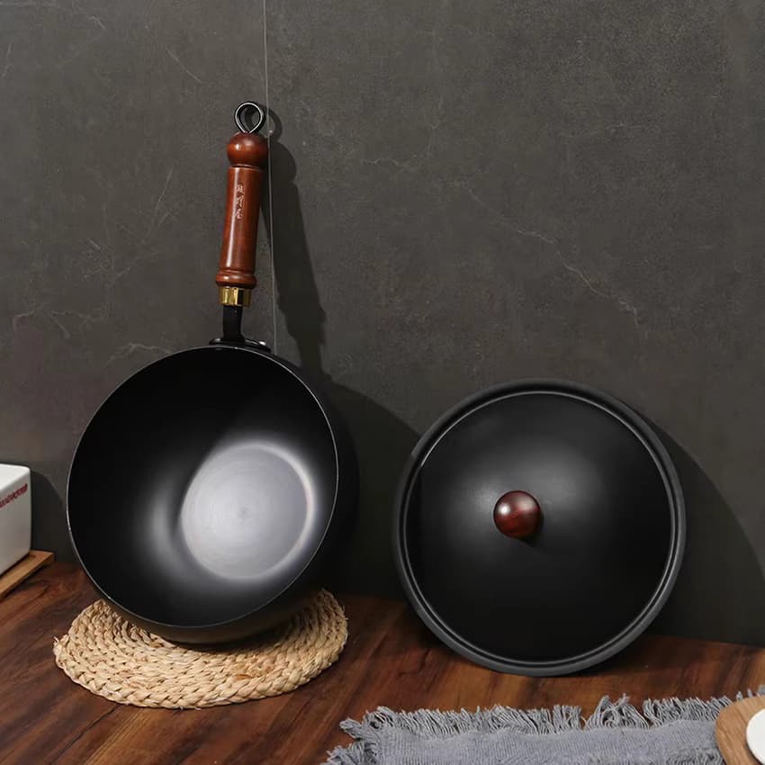 24cm Wide Belly Pot, Fine Iron Lid Wide Belly Pot, Uncoated Iron Pot, Household Premium Iron Pot