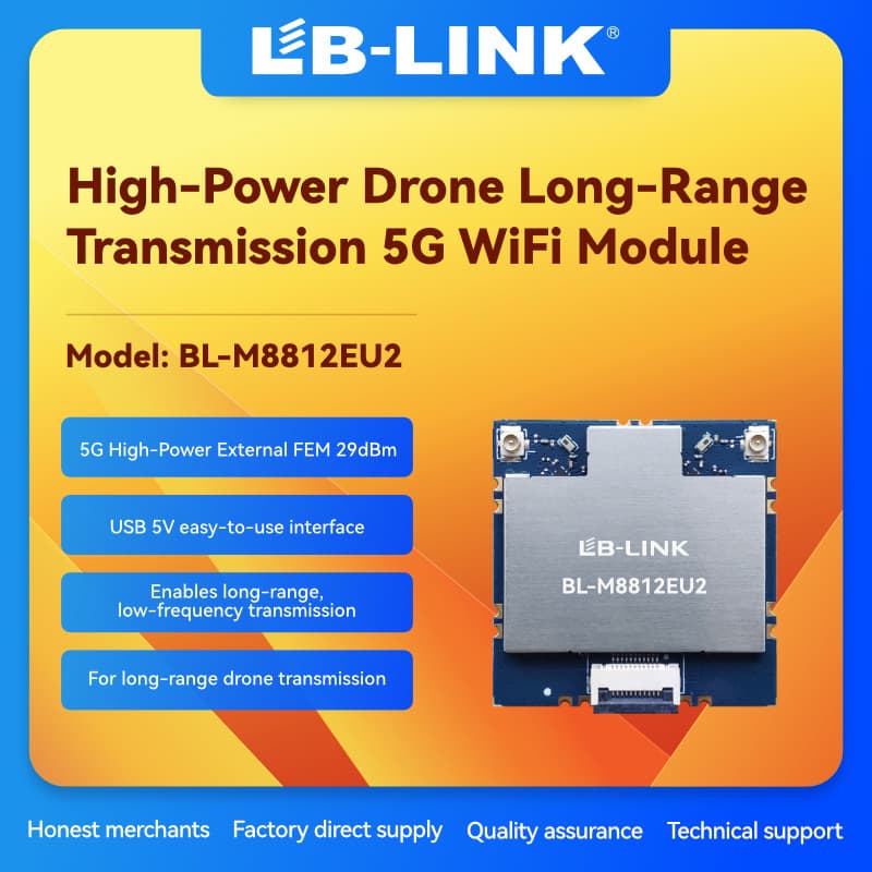 BL-M8812EU2 High-Power 5G WiFi Module with FEM for Drone Video Transmission