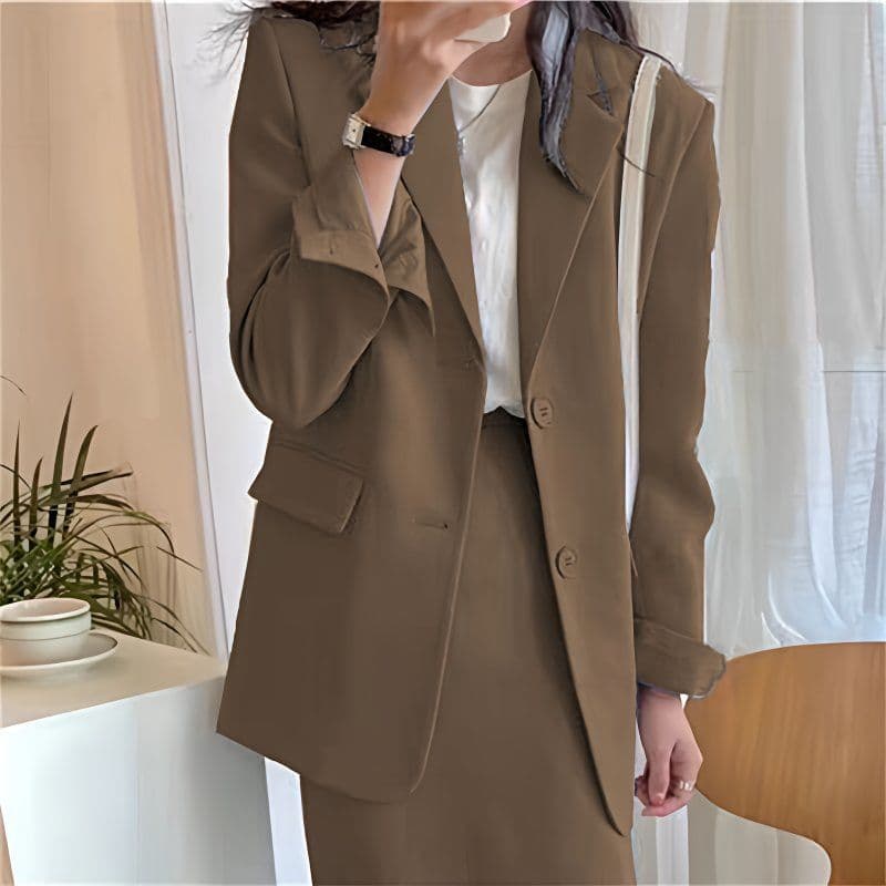 Women's Suit Set with Skirt, 2025 Spring/Autumn New Style, Elegant Casual Fashion Skirt Set, Two-Piece Commuting Simple