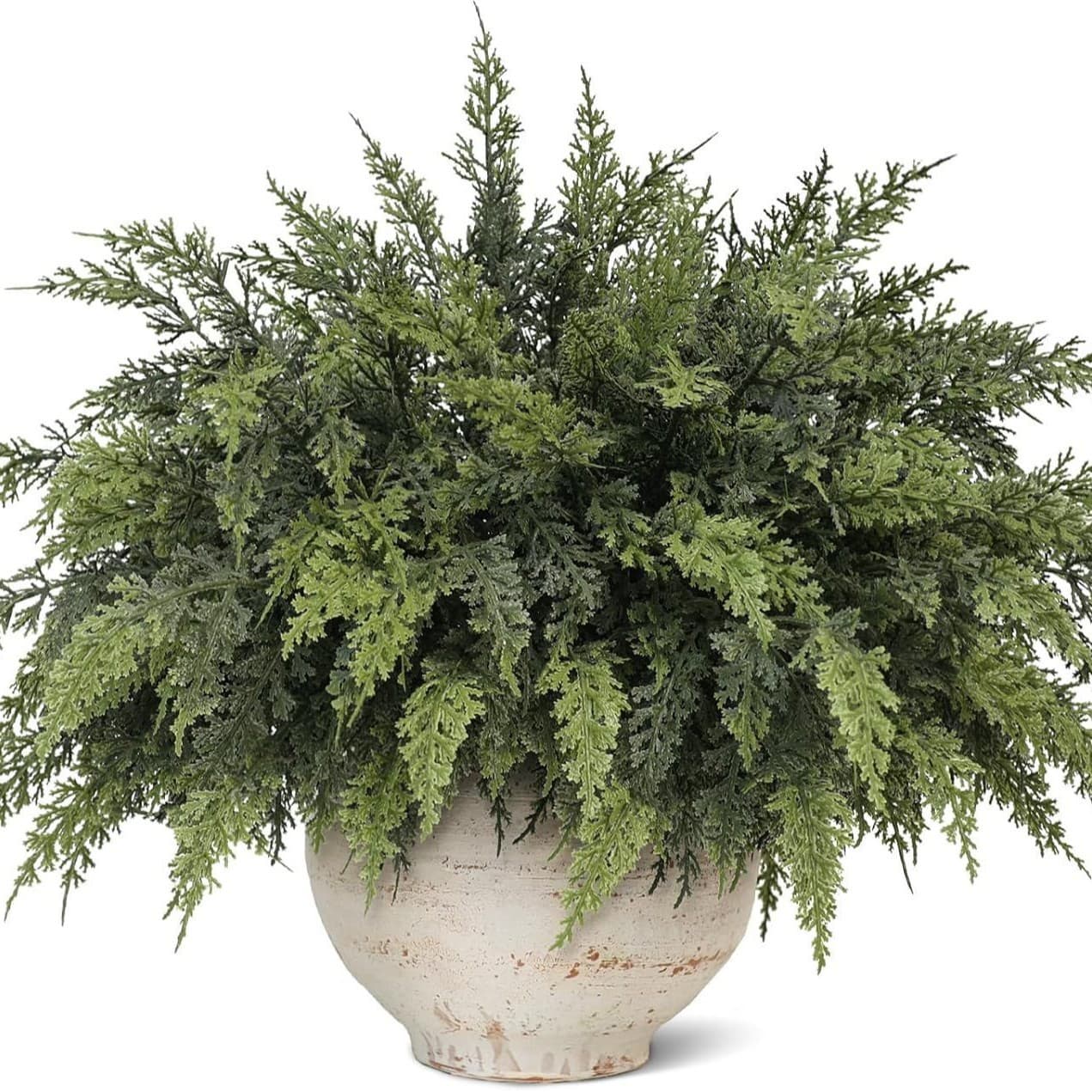 Cross-border popular artificial Christmas decoration cedar branches soft rubber feel simulated green plants Christmas interior decoration
