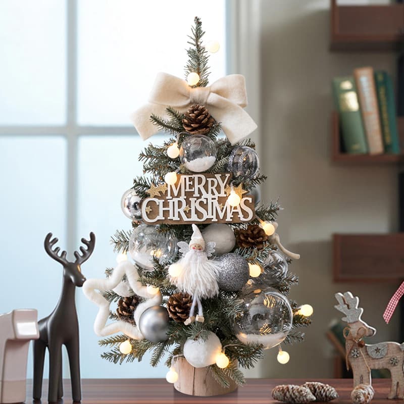 Viral 45/60cm DIY PE Desktop Christmas Tree with Lights, Window Display Wholesale