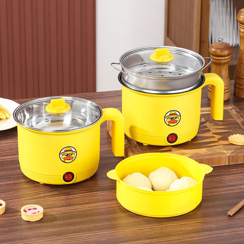 Directly Supplied from the Manufacturer: Little Yellow Duck Electric Cooking Pot, Multi-Functional Electric Hot Pot, Low-Power Electric Frying Pan, Small Electric Hot Pot, Electric Rice Cooker