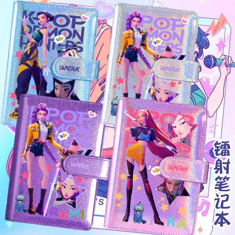 K-pop Witch Hunter Girl Group Merch Laser Notebook Student Journal Hardcover Loose-leaf Cartoon Anime