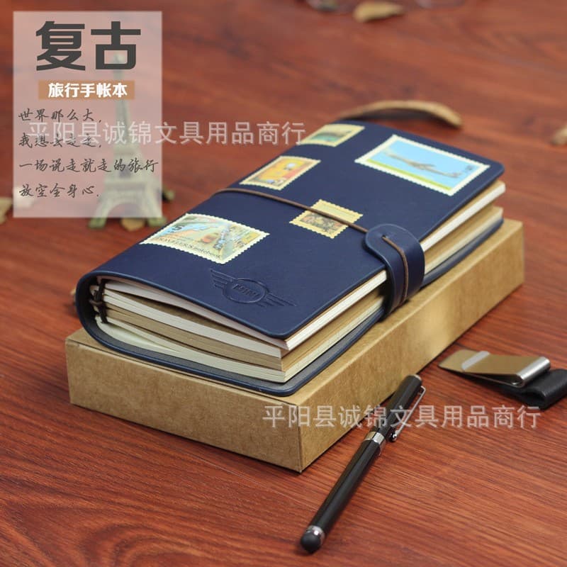 A6 Retro Tie-Bound Travel Journal Refillable Notebook, Kraft Paper Diary, High-Aesthetic Design