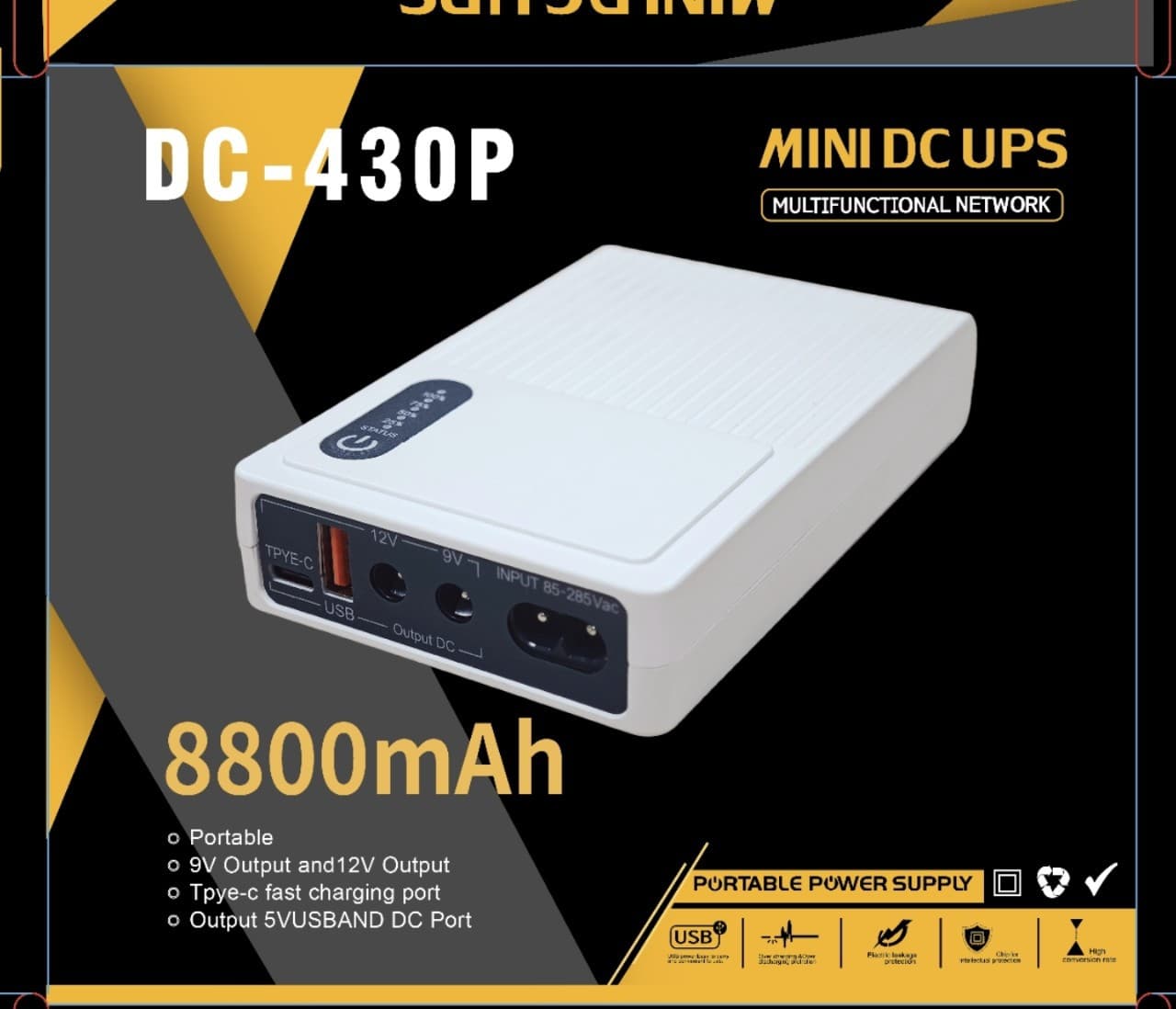 High-Capacity Mini UPS Uninterruptible Power Supply for Router ONU Surveillance Backup POE DC Mini UPS Power