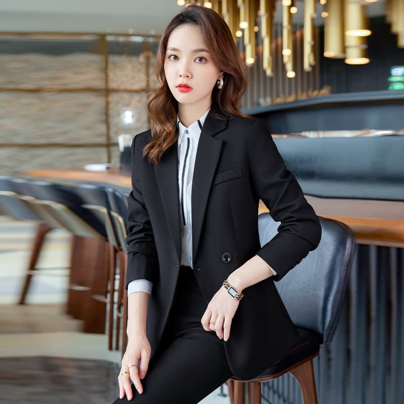 Elegant Women's Suit Set Spring Autumn Fashion Business Attire Chic Goddess Style Workwear Petite Blazer