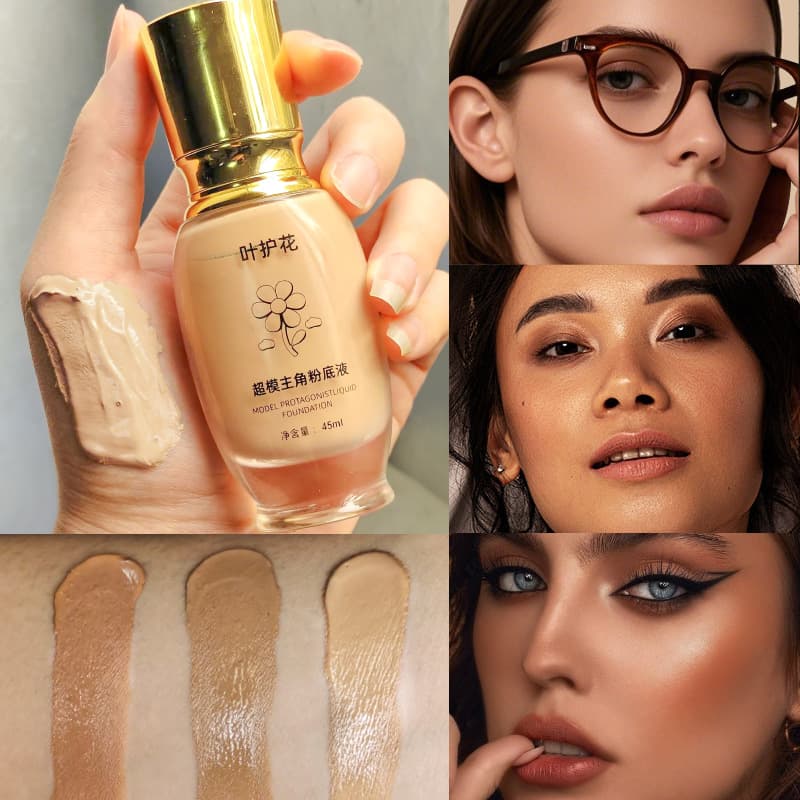 Dark Foundation Liquid Wheat BB Cream Yellow-Black Skin Deep Shade Concealer Long-Lasting Non-Fading Oily Skin Foundation Color Adjusting Liquid for Women