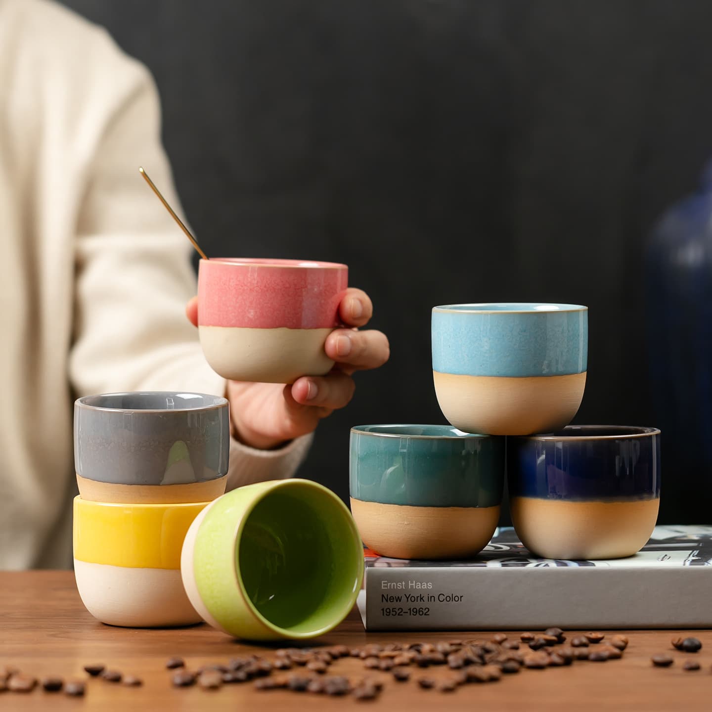 Cross-Border Middle East Saudi Espresso Cup Ceramic Tasting Cup Handmade Latte Art Cup Stoneware Tea Cup Logo