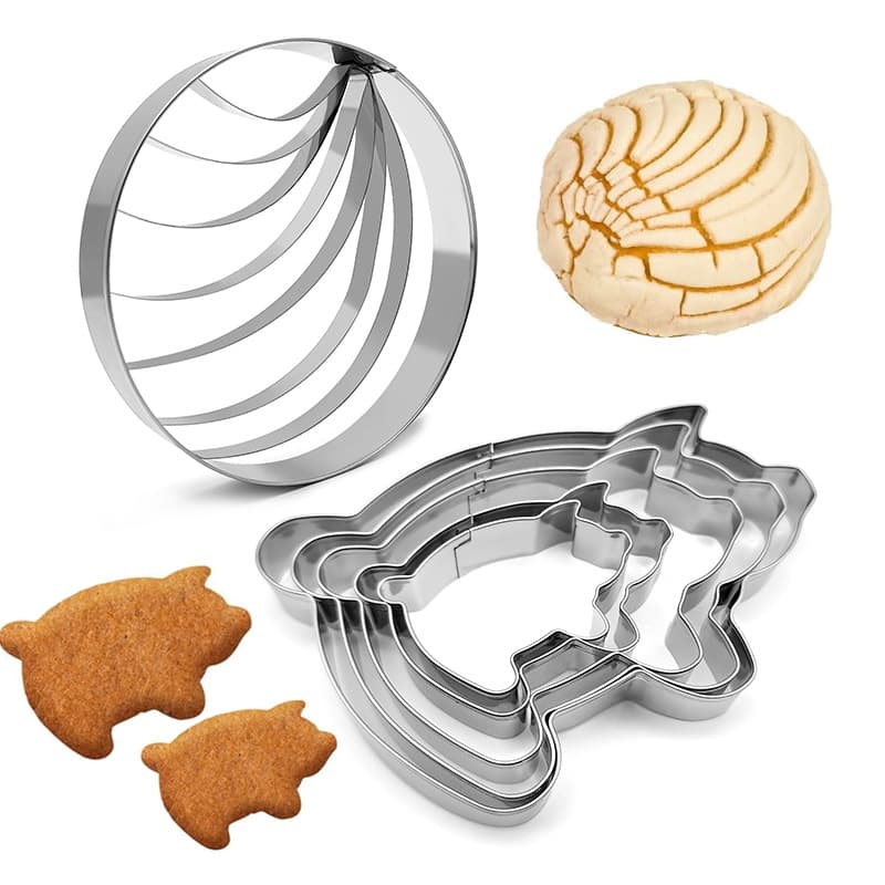 New Cross-Border Concha Cutter Mold Mexican Bread Mold 5-Piece Pig Cookie Cutter Set