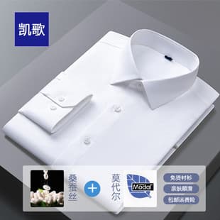 Men's Long-Sleeve Shirt with Mulberry Silk, Business Casual Shirt, High-End Non-Iron Breathable Cool Shirt, Professional Workwear