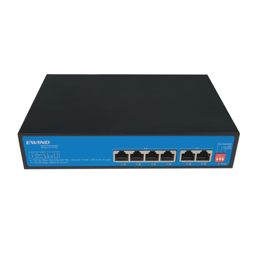 Smart Watchdog PoE Switch Gigabit 4+2 Port AI PoE Switch