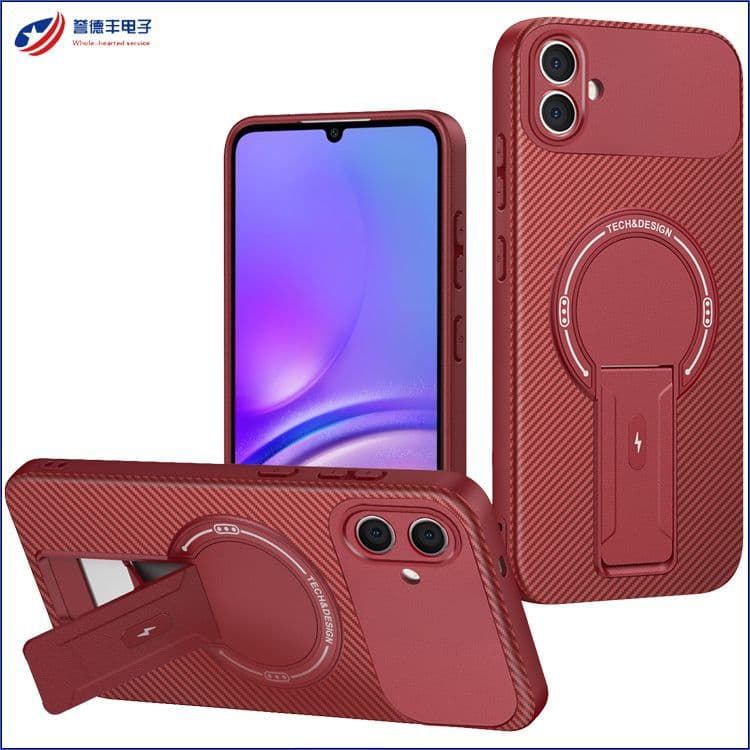 Compatible Samsung A05 Pindun carbon fiber phone case Samsung stand magnetic anti-drop A06 protective cover case