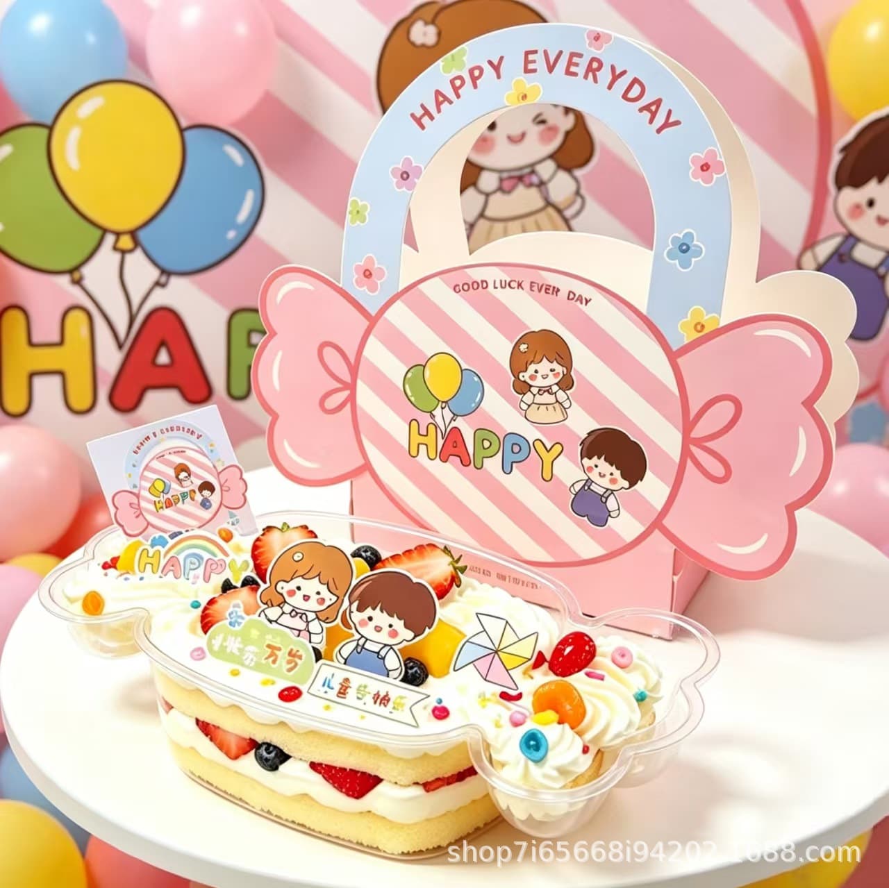 Children's Day Handheld Mousse Cake Candy Box Mini Macaron Dessert Packaging Box Cookie Takeout Box Transparent