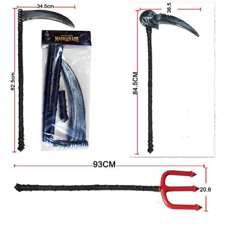Halloween plastic simulation weapon sickle trident performance role costume accessories tools ax hammer weapon