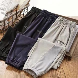 Boys' Summer Pants Quick-Dry Thin Ice Silk Pants Big Kids Mosquito-Proof Pants Summer Breathable Mesh Long Pants
