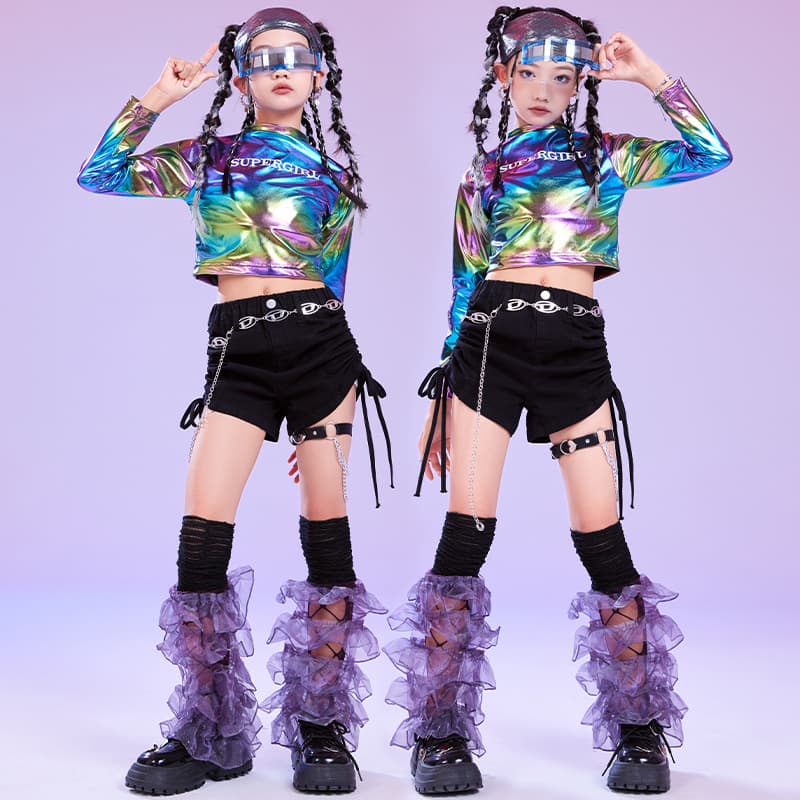 Jazz Dance Girls Costume Set Jazz Street Dance Children's Fashion Elementary School Student Hip Hop Catwalk Performance Outfit