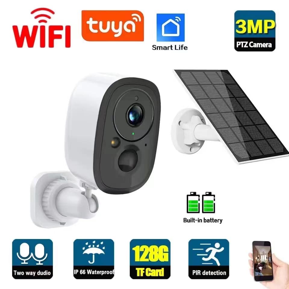 Tuya Solar Battery Charging Camera Indoor Outdoor Waterproof WiFi Camera Cross-border Wireless Monitor
