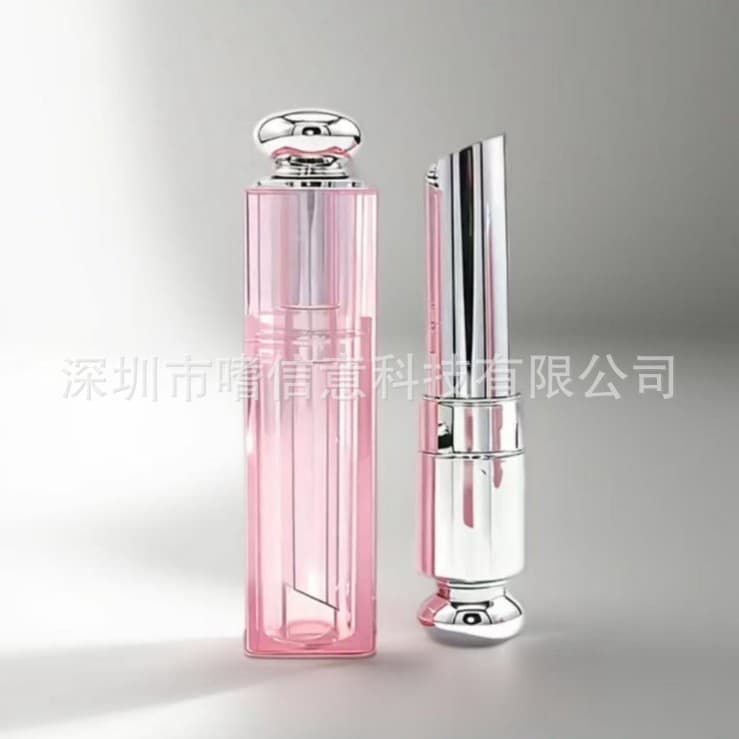 Di's Same Style Packaging Materials Lipstick Empty Tube Lip Balm Tube New Pink Transparent Lipstick Tube Cosmetics Makeup Packaging Materials
