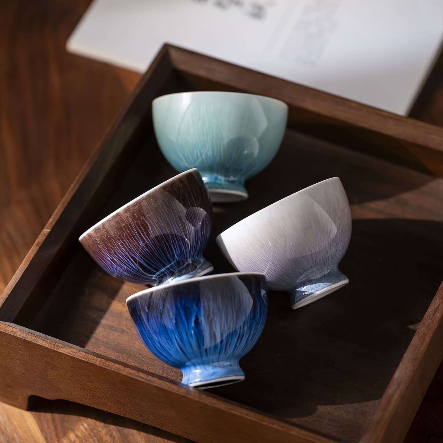 Ceramic kiln transformed tea cup Kung Fu tea set master cup tea cup single cup Tianmu glaze brushed built Jun porcelain tea cup