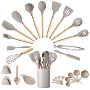 Cross-Border Stock 28-Piece Silicone Kitchen Utensil Cooking Set Non-Stick Kitchen Gadgets