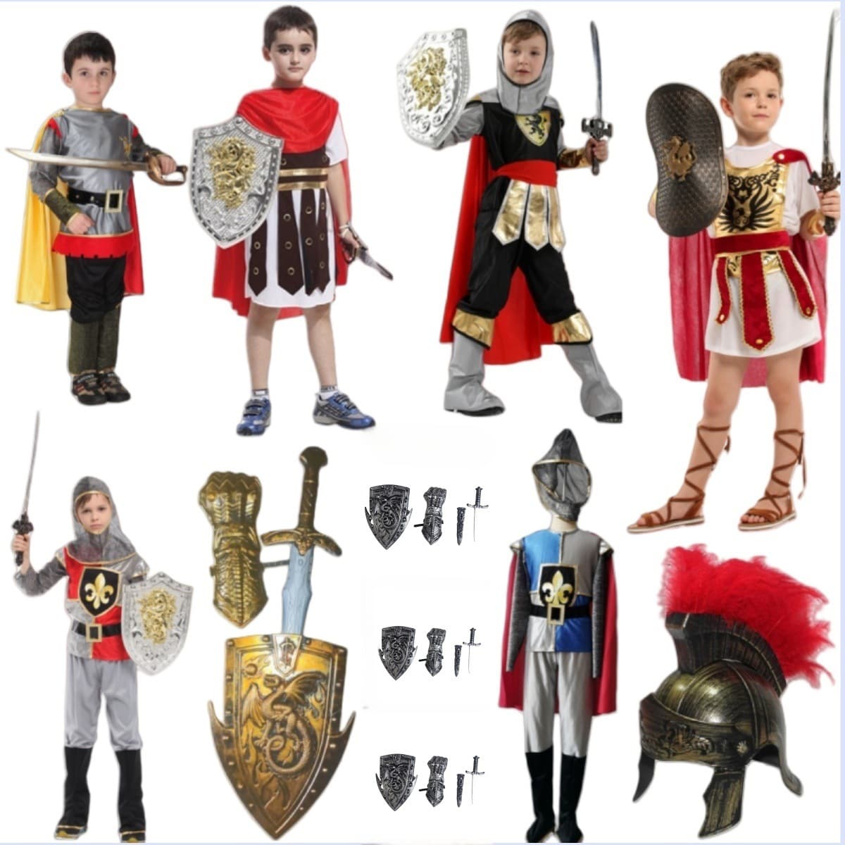 Spartan cos children's ancient Roman warrior costume Children's Day Roman knight royal little warrior costume